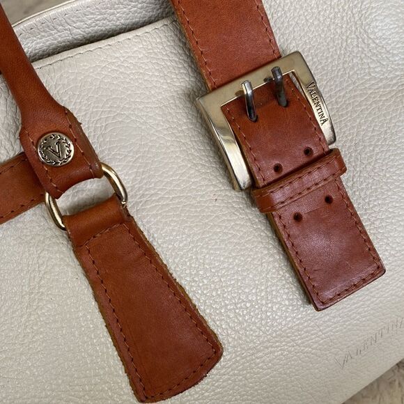 Valentina Two-Tone Genuine Leather Satchel Shoulder Bag Made in Italy - Picture 8 of 14